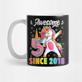 Awesome Dabbing Unicorn Birthday 5 Year Old Girl 5Th Mug